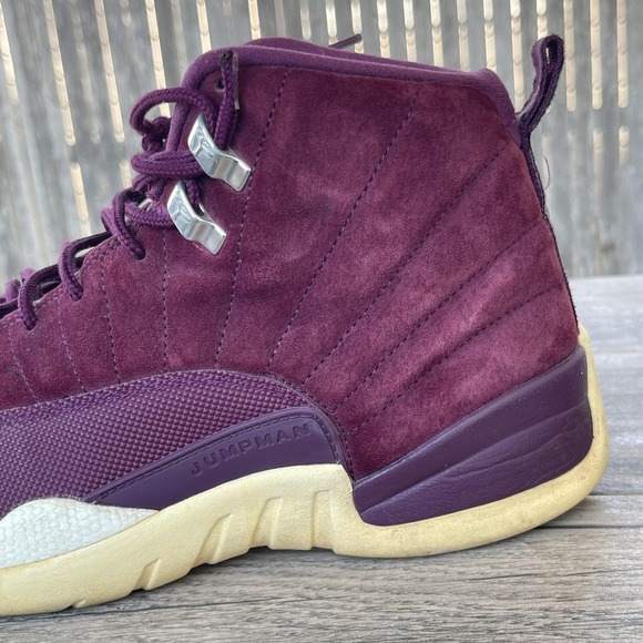 Nike Jordan 12 Retro Bordeaux Shoes Men 11 Red Burgundy Suede 130690-617 Sneaker - Picture 12 of 14